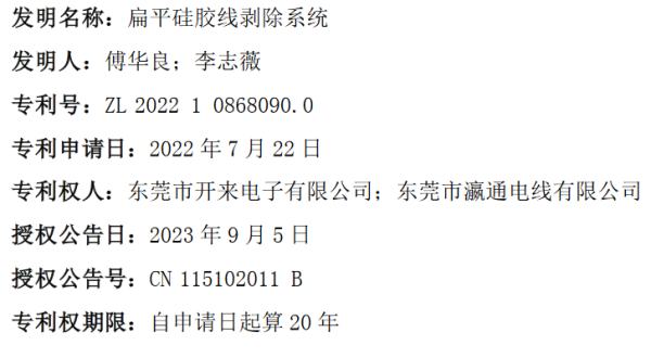 配资炒股免息配资平台 瀛通通讯股份有限公司全资子公司取得1项发明专利证书